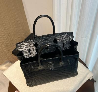 wholesale quality hermes birkin 30 matte niloticus crocodile so black